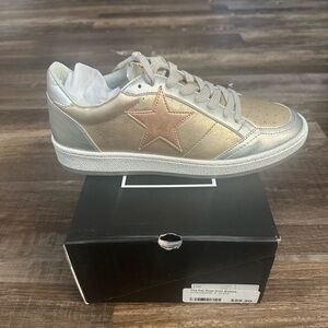 ShuShop Gold and Silver Women's Sneakers